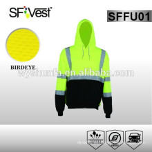 Seguridad laboral uniforme de alta visibilidad con capucha de seguridad reflexiva sudadera